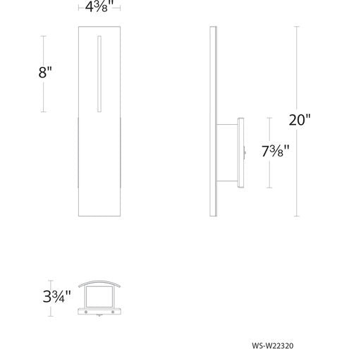 Aegis LED Outdoor Wall Light 20 inch Black Exterior Modern Forms