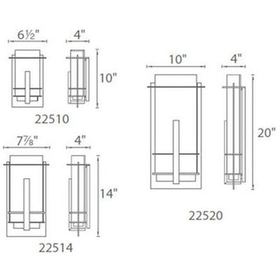 Kyoto Outdoor Wall Light 14in Exterior Modern Forms