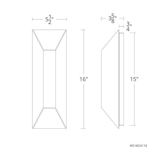 Maglev Outdoor Wall Light in 3000K 2 Light 16 inch Brushed Aluminum Exterior Modern Forms