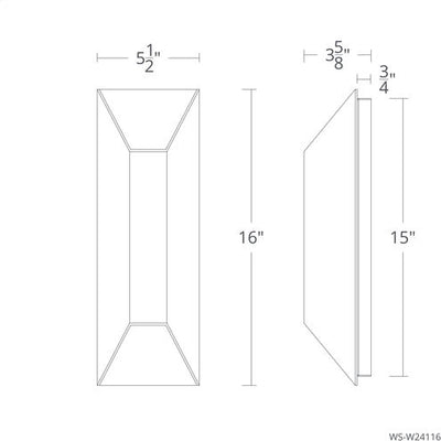 Maglev Outdoor Wall Light in 3000K 2 Light 16 inch Brushed Aluminum Exterior Modern Forms