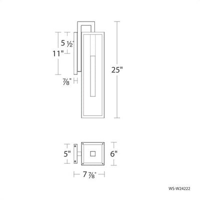 Cambridge 1 Light 25 inch Black Outdoor Wall Light Exterior Modern Forms