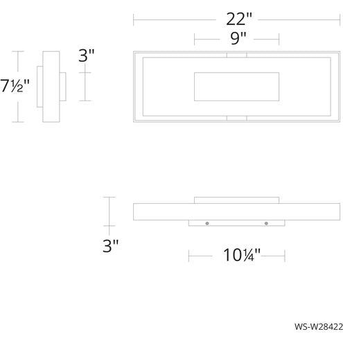 Boxie 1 Light 22 inch Black with Brushed Nickel Outdoor Wall Light Exterior Modern Forms