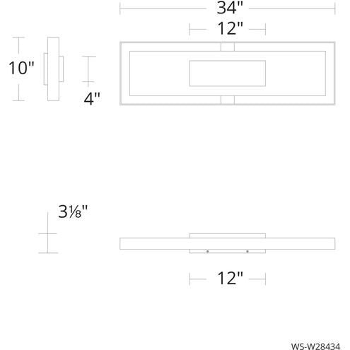 Boxie 1 Light 34 inch Black with Brushed Nickel Outdoor Wall Light Exterior Modern Forms