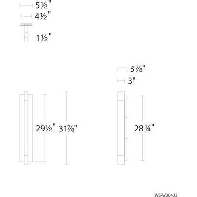 Heliograph 1 Light 31.9 inch Black Outdoor Wall Light 2700K Exterior Modern Forms