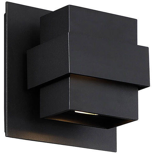 Pandora LED Black Outdoor Wall Light 7in Exterior Modern Forms