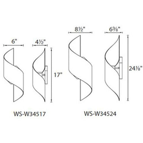 Helix LED 17 inch Bronze Outdoor Wall Light 17in Exterior Modern Forms