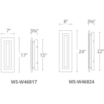 Shadow LED 17 inch Black Outdoor Wall Light 17in Exterior Modern Forms