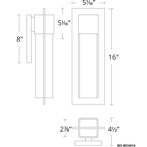 Mist Outdoor Wall Light in 16in LED 16 inch Black Exterior Modern Forms