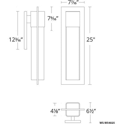 Mist Outdoor Wall Light in 25in LED 25 inch Black Exterior Modern Forms