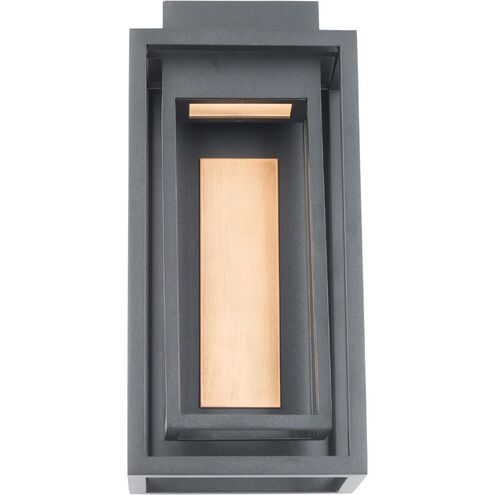 Dorne Aged Brass Outdoor Wall Light LED 14 inch Black Exterior Modern Forms