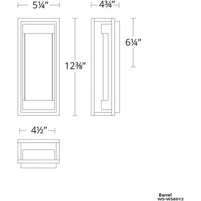 Elyse LED Black Outdoor Wall Light in 12in Exterior Modern Forms