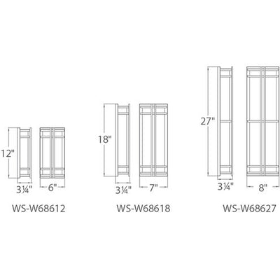 Skyscraper LED 18 inch Black Outdoor Wall Light 2700K 18in Exterior Modern Forms
