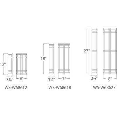 Skyscraper LED 12 inch Stainless Steel Outdoor Wall Light 2700K 12in Exterior Modern Forms