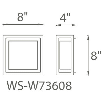 Framed LED 8 inch Black Outdoor Wall Light in 8in. Exterior Modern Forms