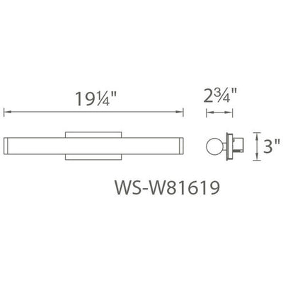 Sabre LED Brushed Aluminum Bath Vanity & Wall Light 19in Bath and Vanity Modern Forms