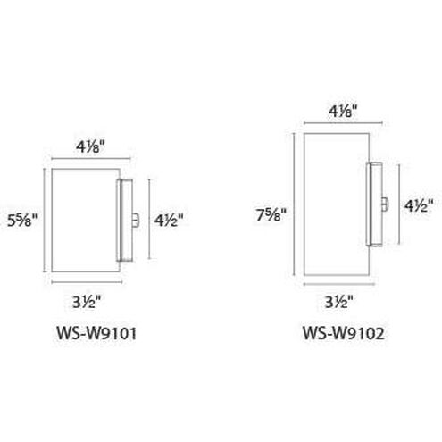 Vessel LED 6 inch Black Outdoor Wall Light in 1 4000K Exterior Modern Forms