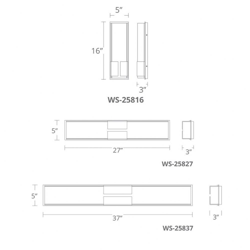 Modern Forms WS-25837-BK Vodka Modern Black LED Bath Lighting Bath and Vanity Modern Forms